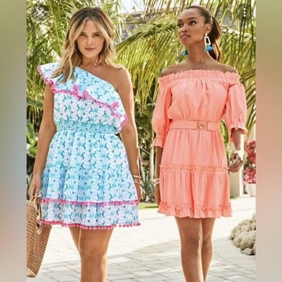 NWT Lilly Pulitzer Louisa Off The Shoulder Orange Mini Dress Size Small - Picture 12 of 12